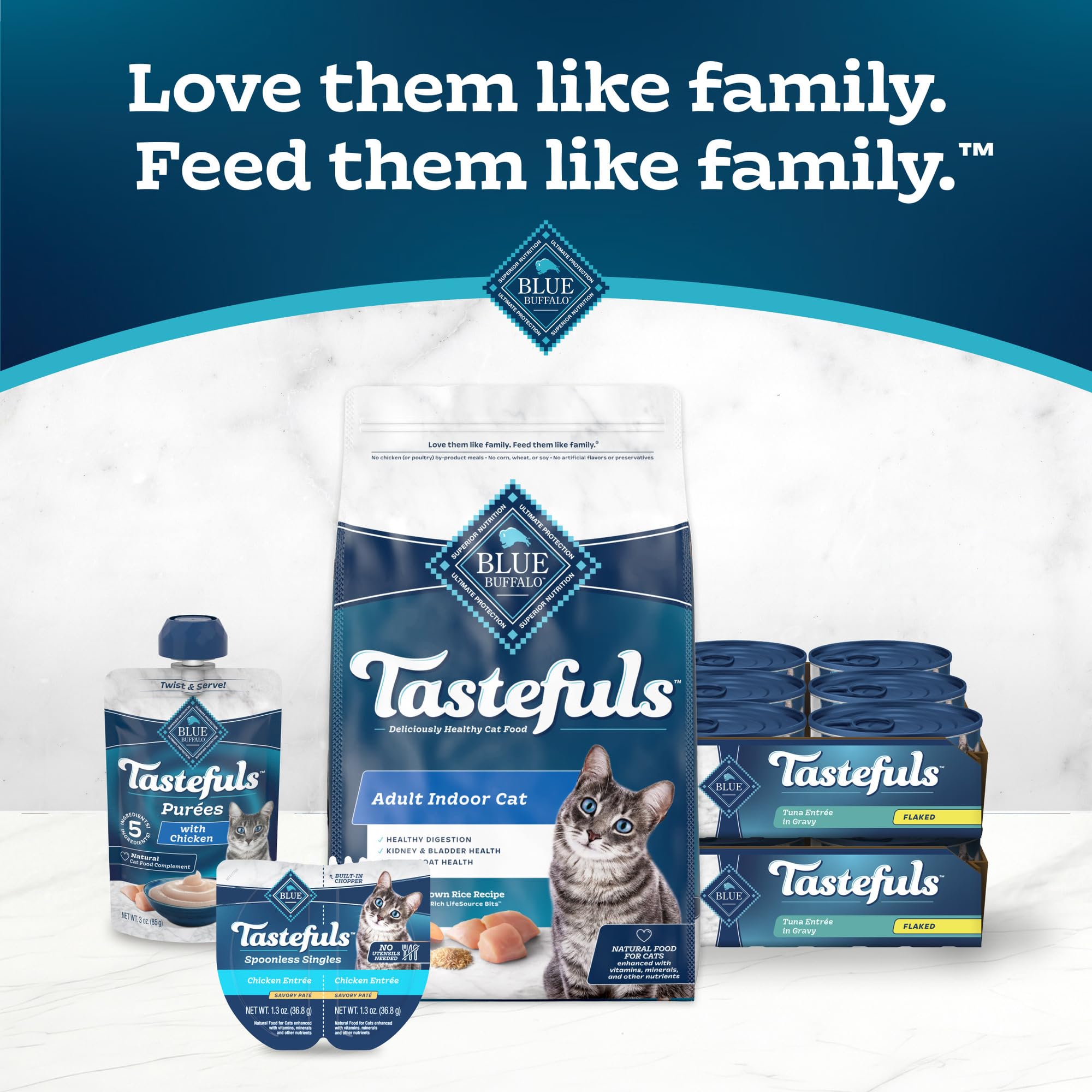 Blue Buffalo Tastefuls flaked texture with gravy close-up image