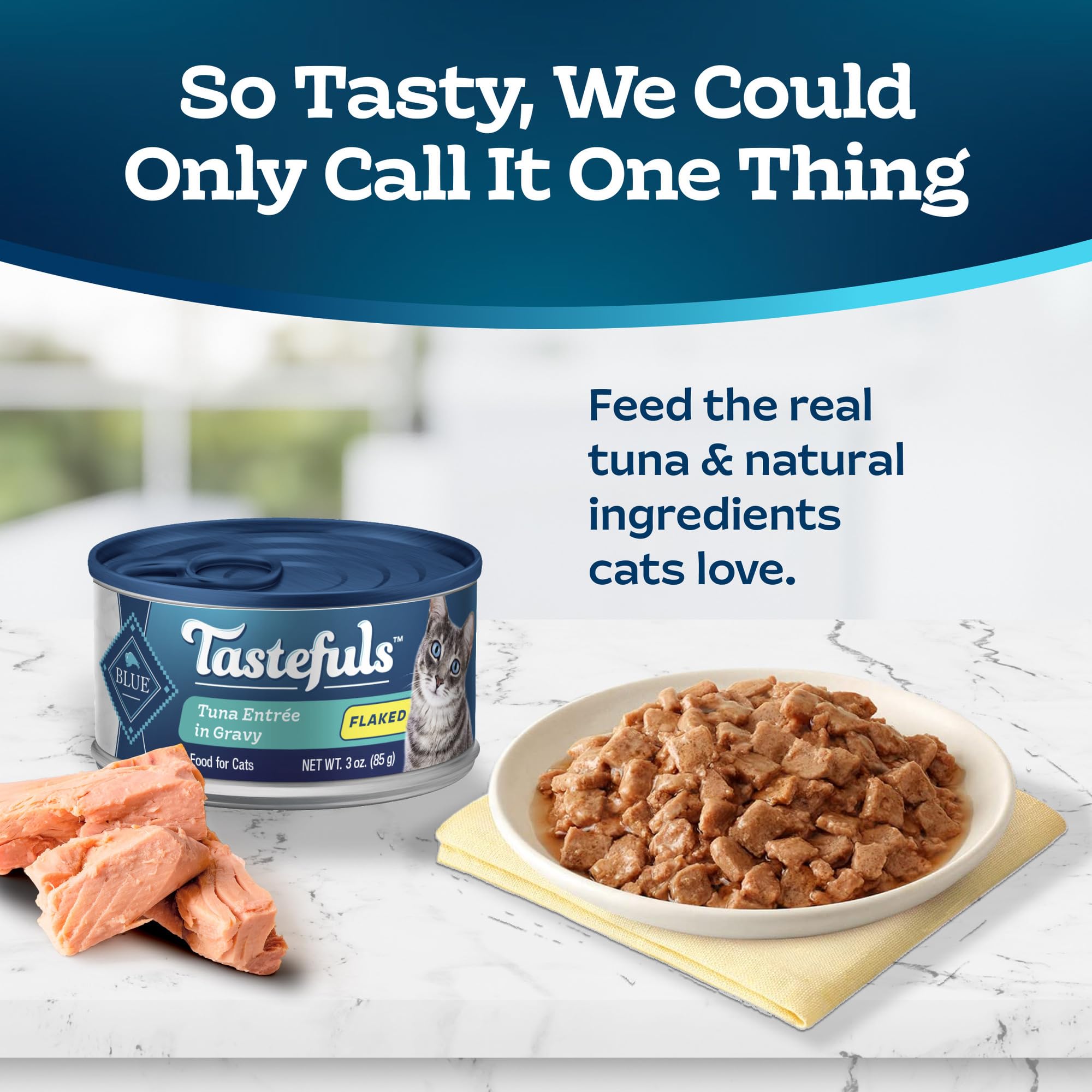 Blue Buffalo Tastefuls high-moisture wet cat food highlighting hydration