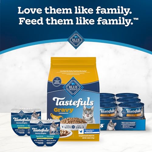Blue Buffalo Tastefuls Irresistible Gravy Experience adult indoor cat formula for daily meals