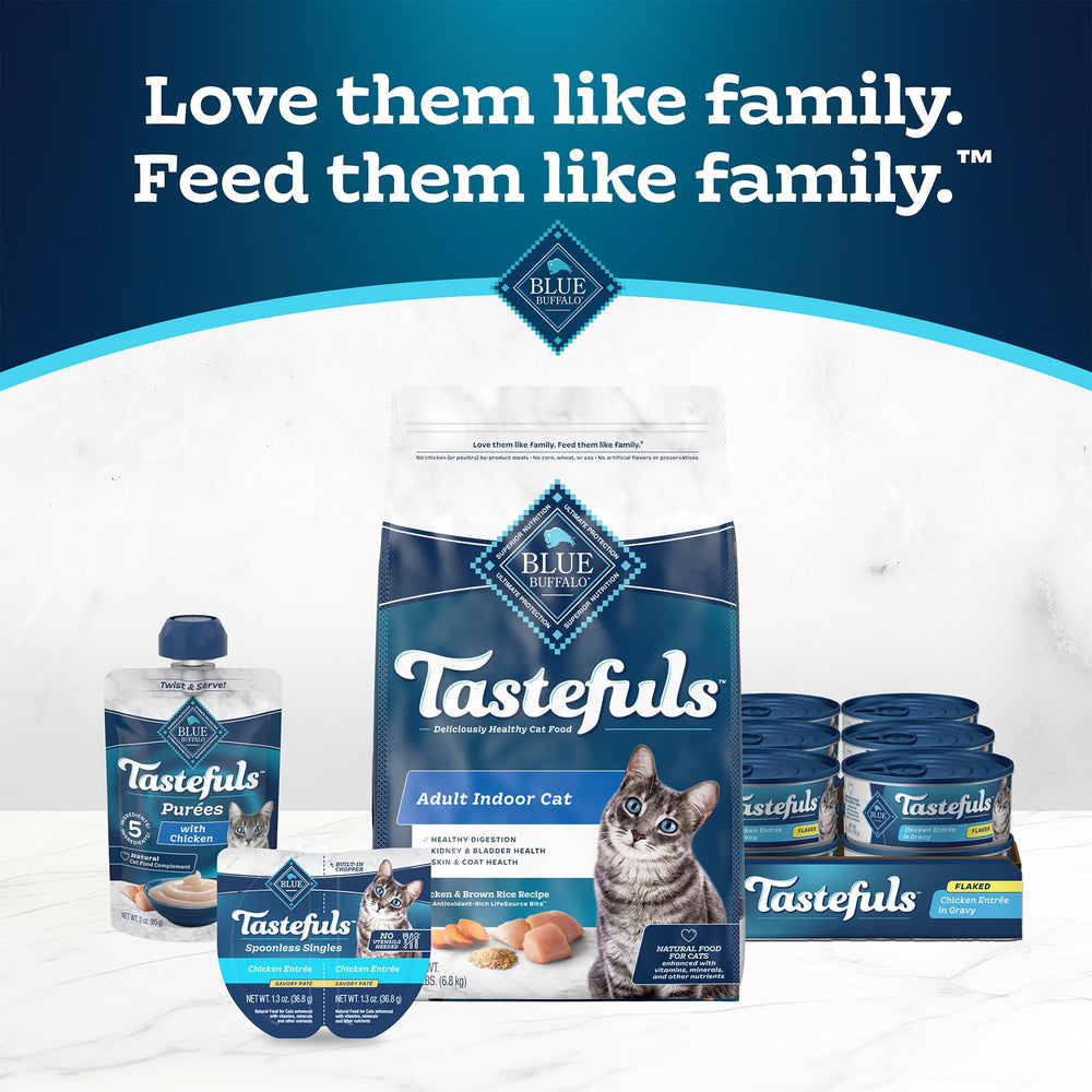 Blue Buffalo Tastefuls natural ingredients banner emphasizing clean formula