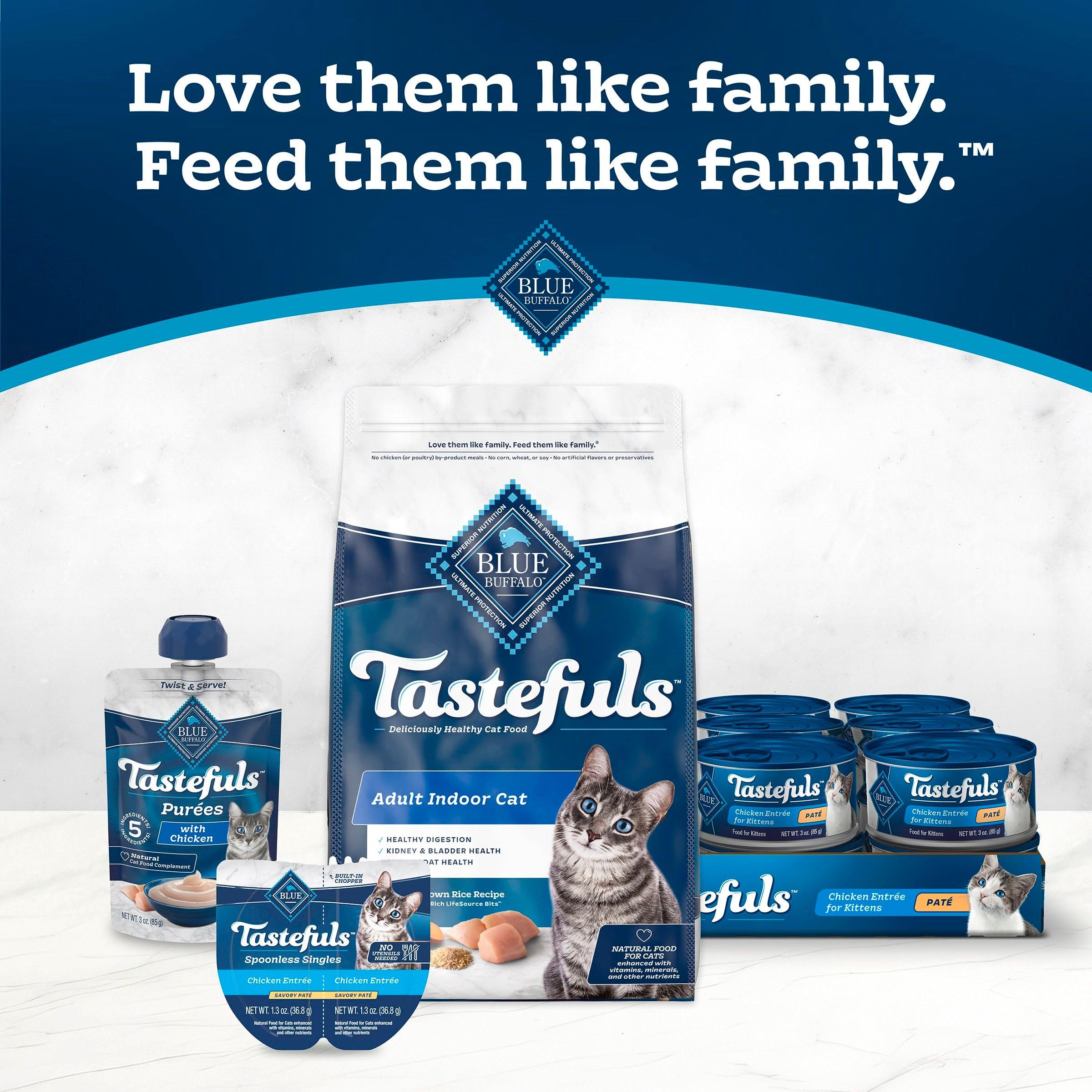 Blue Buffalo Tastefuls no artificial flavors or preservatives for a simple canned meal.