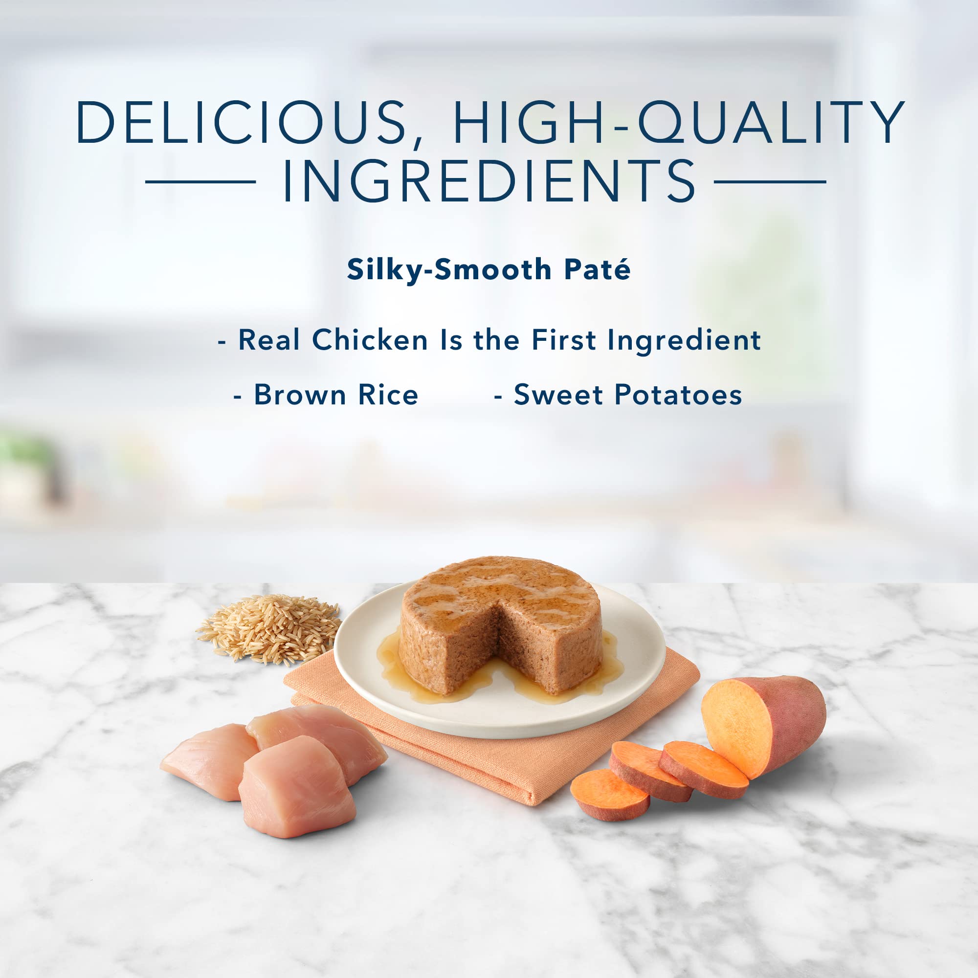 Blue Buffalo Tastefuls pate no by-product meals label visible on can