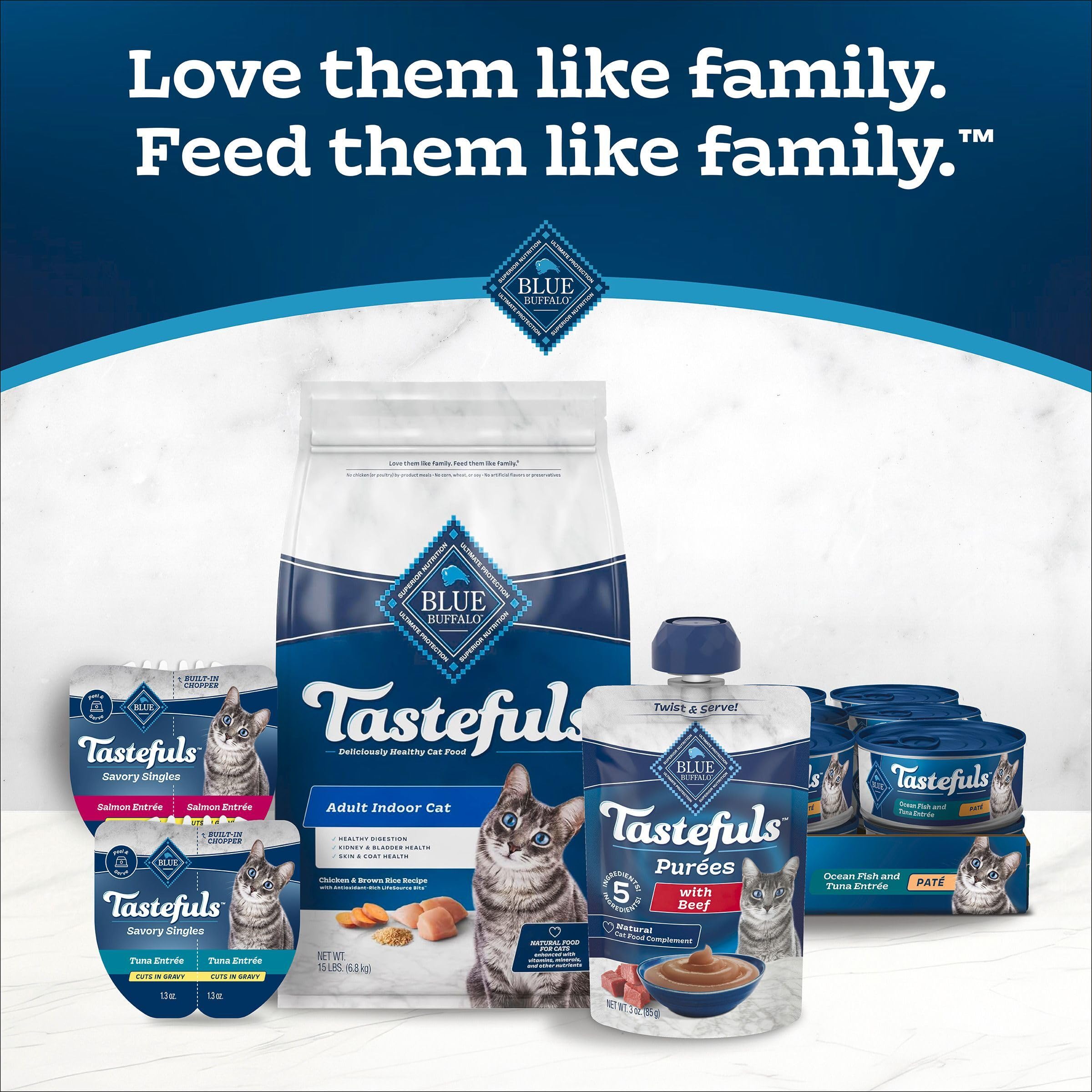 Blue Buffalo Tastefuls Purees cat enjoys this treat.