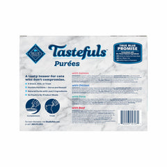 Blue Buffalo Tastefuls Purees chicken flavor serves as a tasty topper.