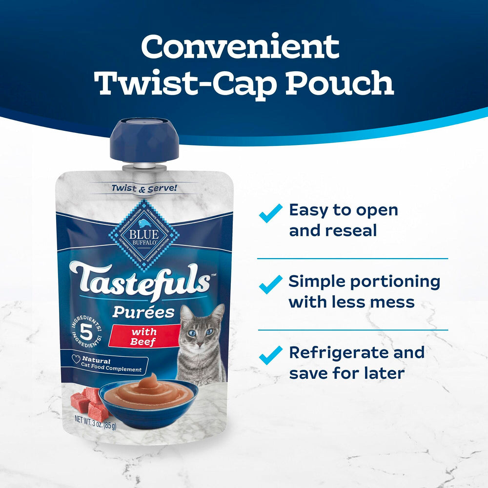 Blue Buffalo Tastefuls Purees moisture content supports hydration.