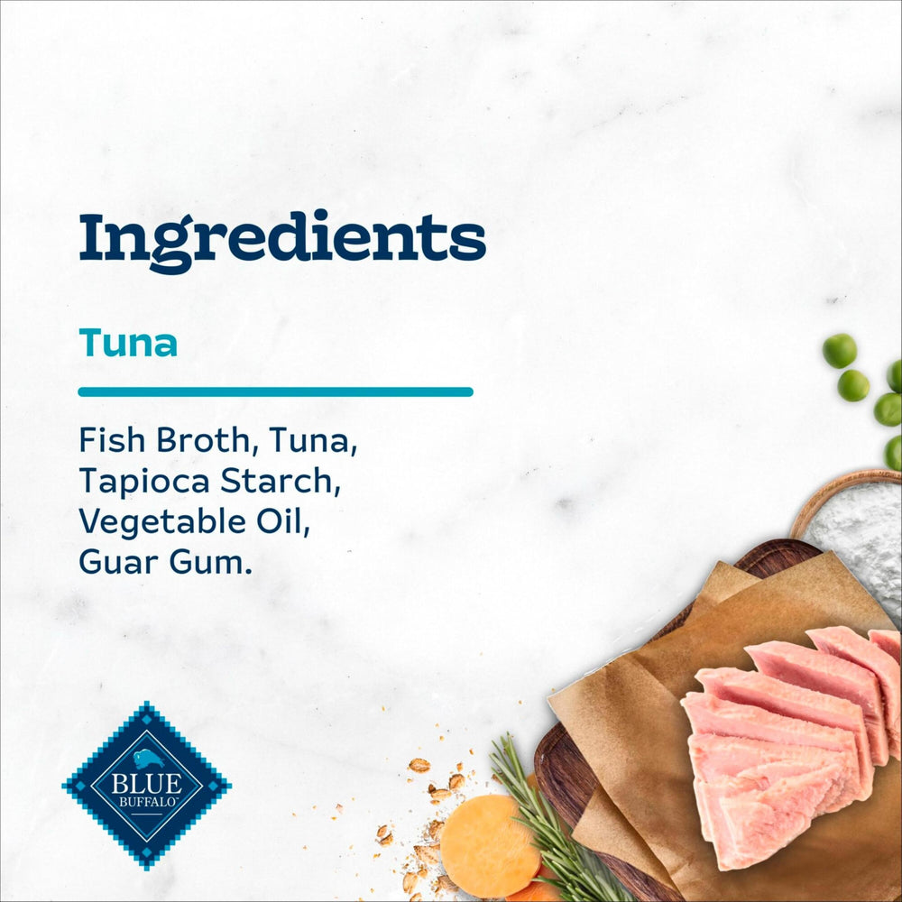 Blue Buffalo Tastefuls Purées with Tuna avoids corn, wheat, and soy