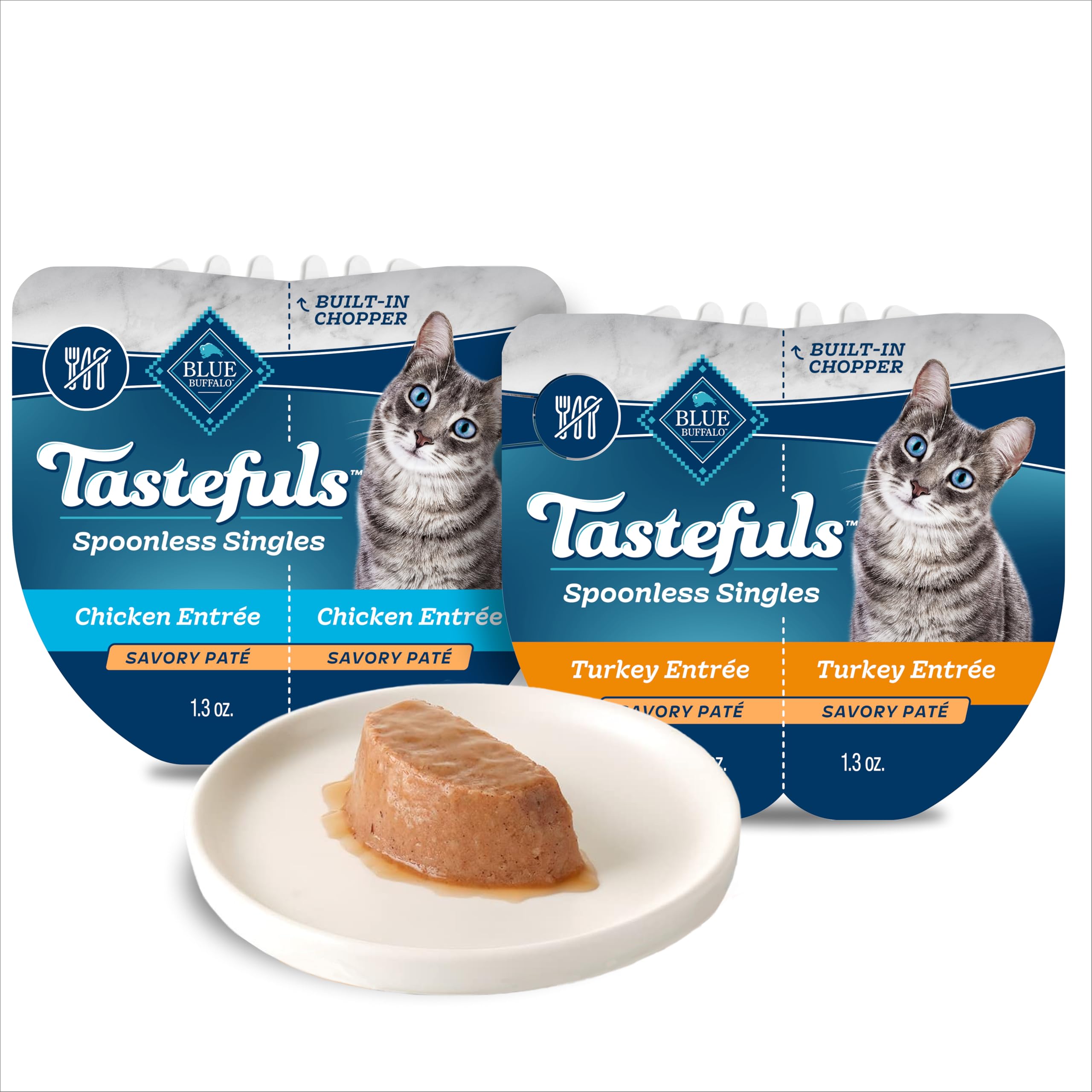 Blue Buffalo Tastefuls Spoonless Cups open for quick, mess-free meal service