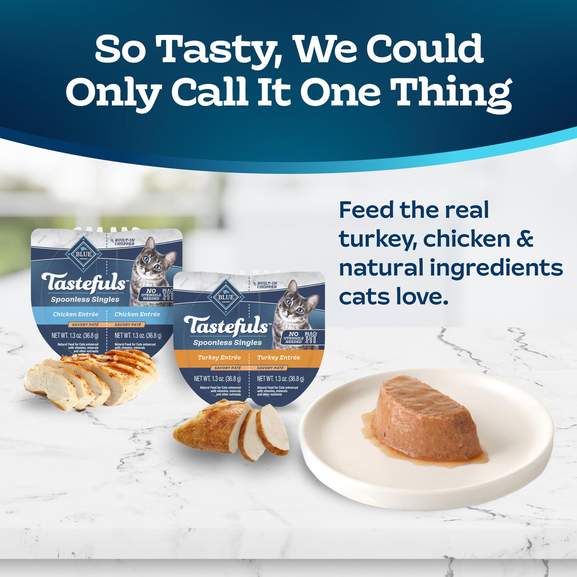 Blue Buffalo Tastefuls twin-pack cups ready for convenient, portion-controlled feeding