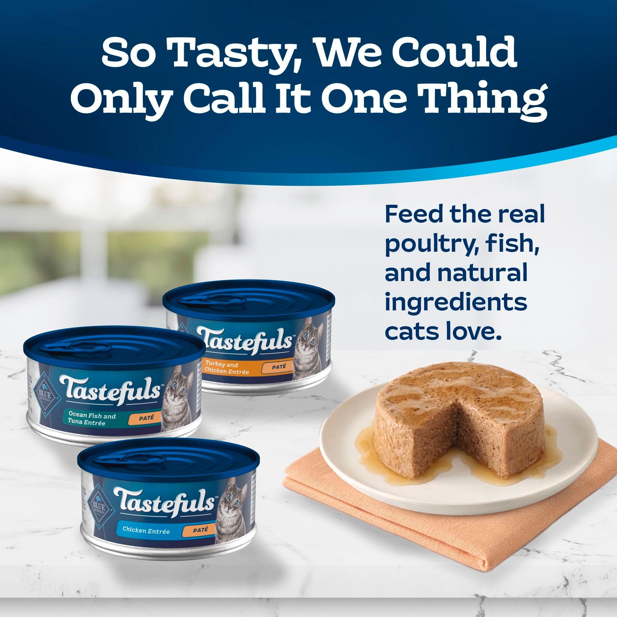 Blue Buffalo Tastefuls variety-pack front image shows three flavors