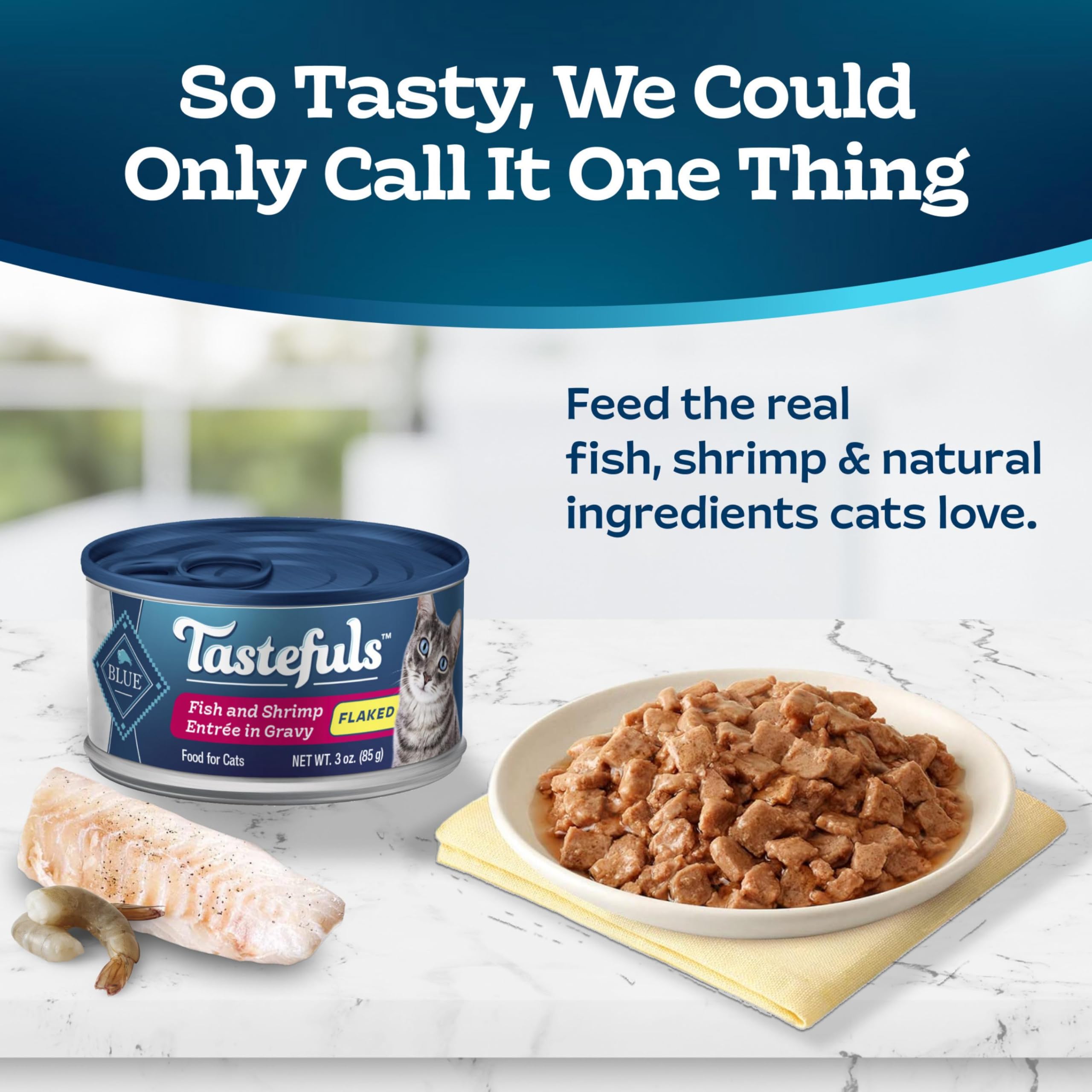 Blue Buffalo Tastefuls wet cat food gravy variety enhances flavor in meals