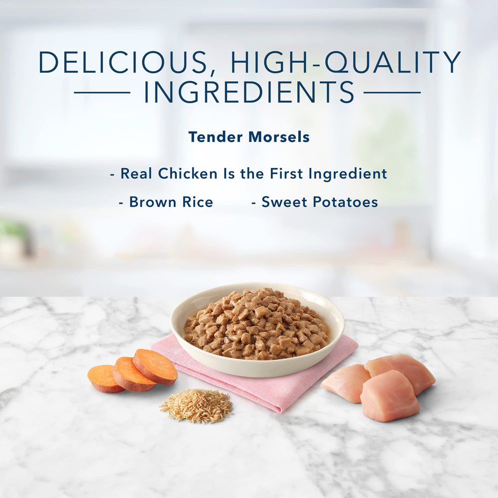 Blue Buffalo Tastefuls natural ingredients close-up with vitamins and minerals for everyday nutrition.
