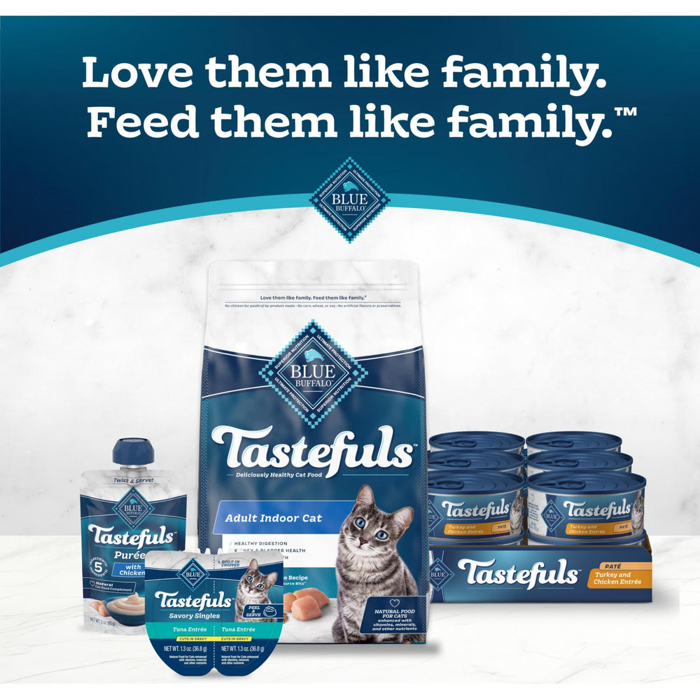 Blue Buffalo Tastefuls nutrition label shows essential vitamins and minerals.
