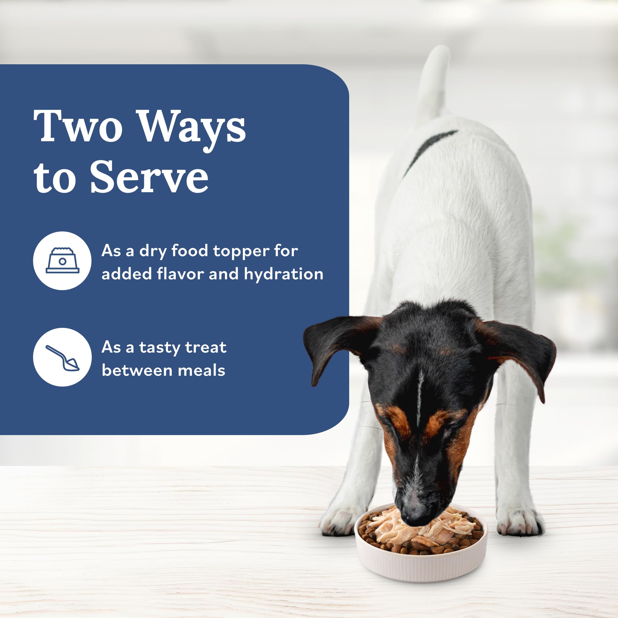 Blue Buffalo Tender Shreds Savory Broth Topper pouch adds aroma to dry food
