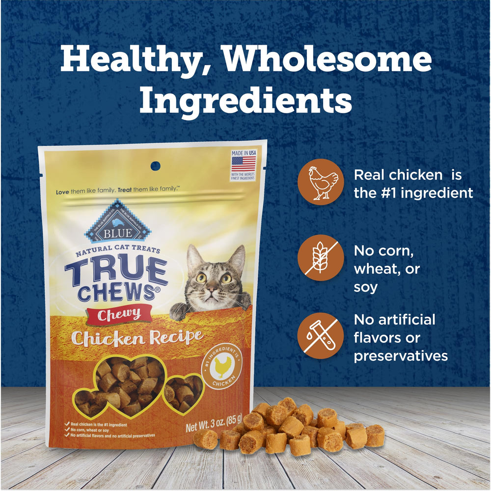 Blue Buffalo True Chews no corn wheat or soy, clean ingredients.