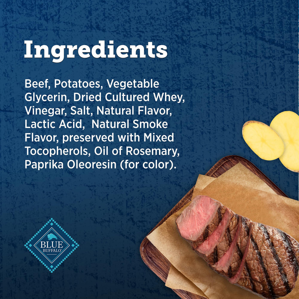 Blue Buffalo True Chews Premium Grillers steak treat in training session for positive reinforcement.