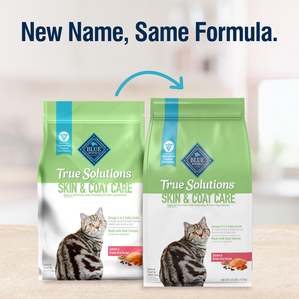 Close-up of kibble texture from Blue Buffalo True Solutions for skin care.