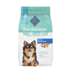 Blue Buffalo True Solutions Small Breed Care 4-lb bag supports small dogs’ energy.
