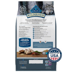 Blue Buffalo Wilderness chicken kibble closeup shows substantial protein pieces