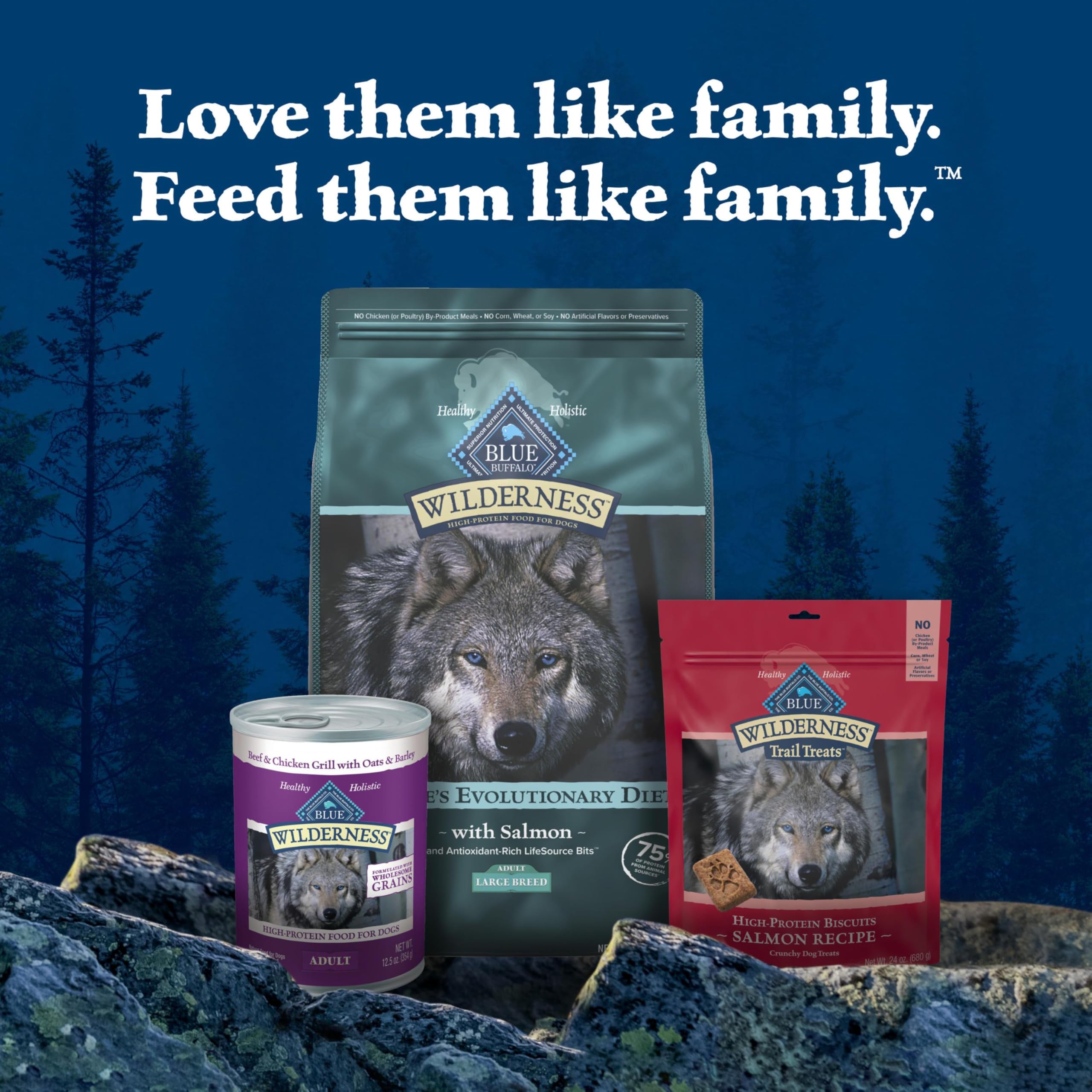 Blue Buffalo Wilderness Healthy Ingredients provide balanced nutrition daily.