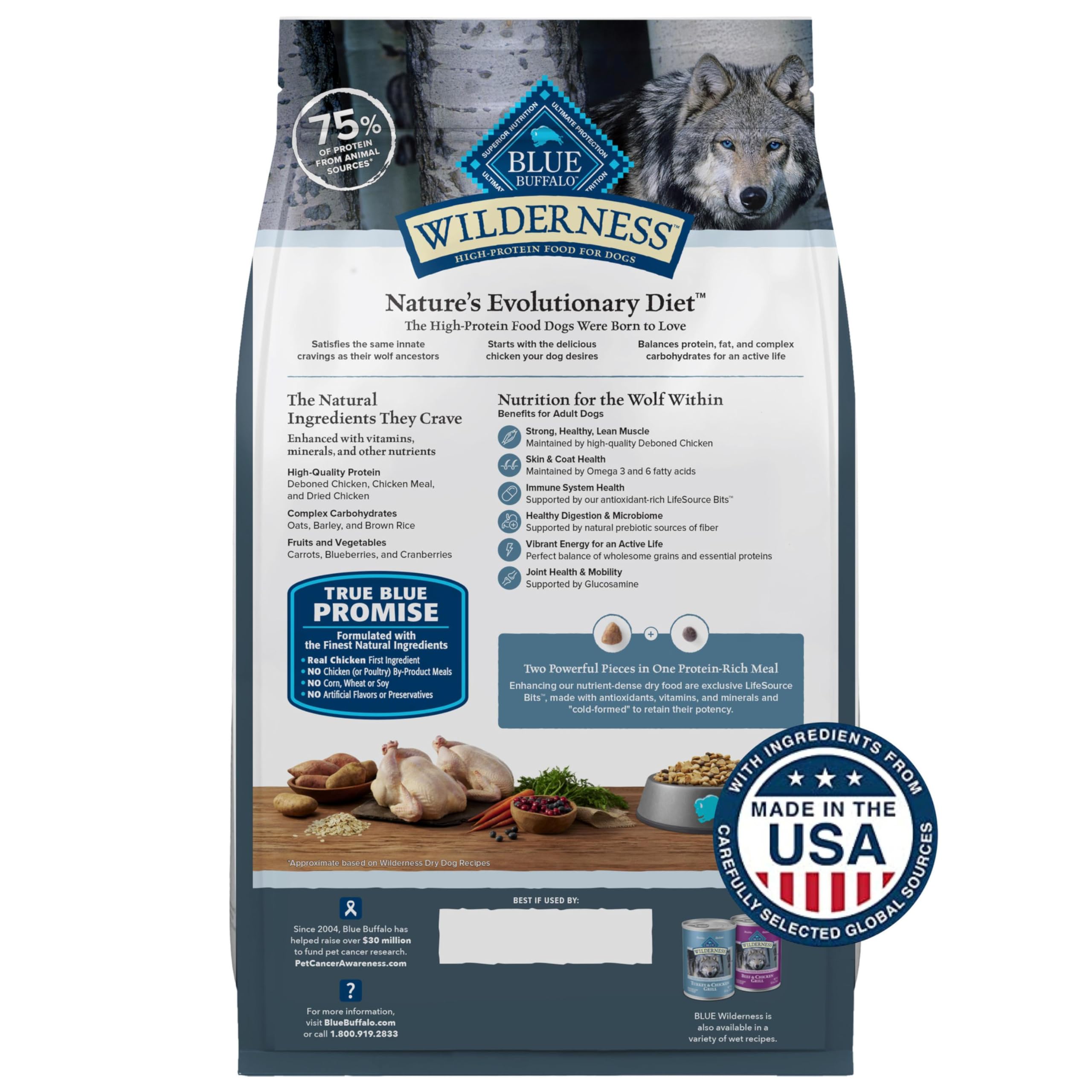 Blue Buffalo Wilderness LifeSource Bits support immune health in kibble
