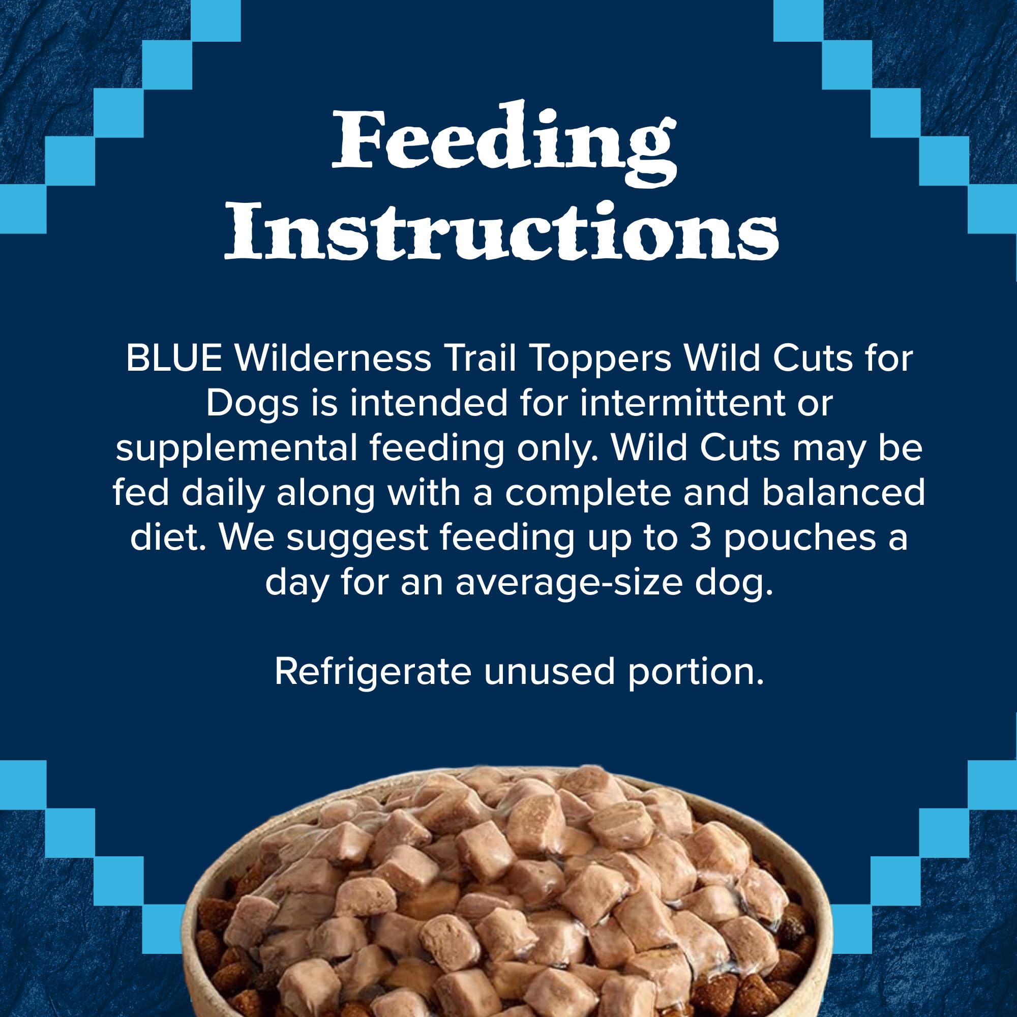 Blue Buffalo Wilderness Trail Toppers high-protein option – supports active dogs.