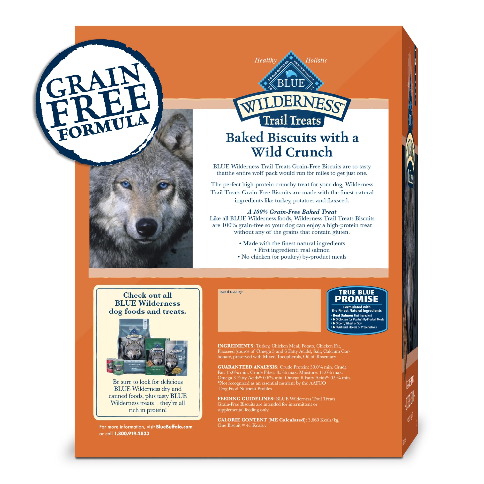 Close-up of Blue Buffalo Wilderness Trail Treats crunchy biscuits