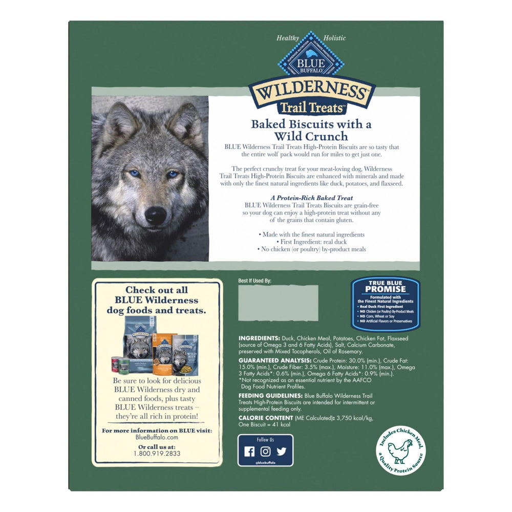 Blue Buffalo Wilderness Trail Treats crunch close-up shows texture ideal for training rewards.