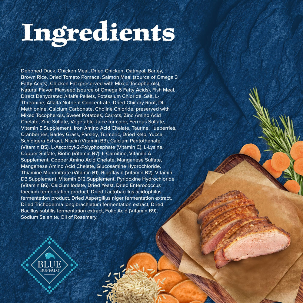Blue Buffalo Wilderness wholesome grains on bag highlight balanced nutrition
