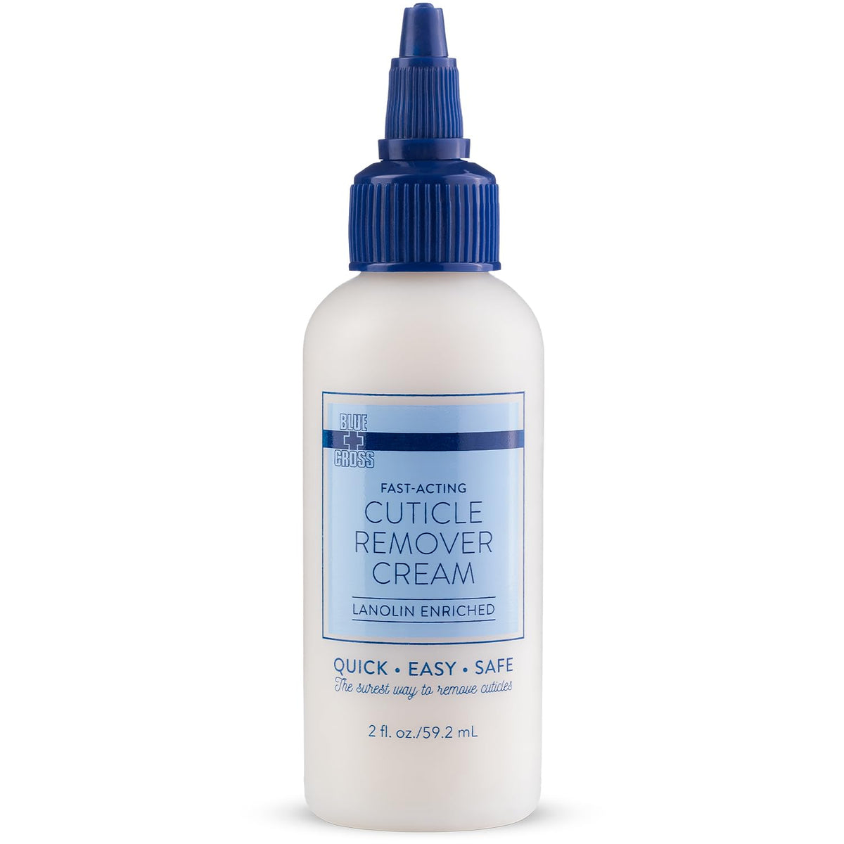 Blue Cross cuticle remover bottle for quick cuticle smoothing.