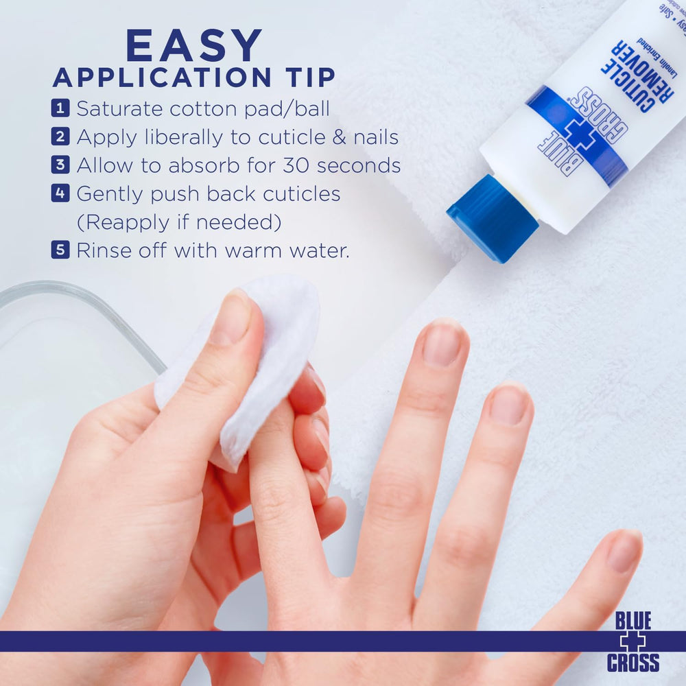 Blue Cross cuticle remover hands before after showcases improved cuticle cleanliness