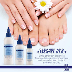 Blue Cross cuticle remover with precision applicator enables easy targeted care.