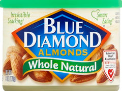 Blue Diamond almonds with 6g protein and 3g fiber per serving.