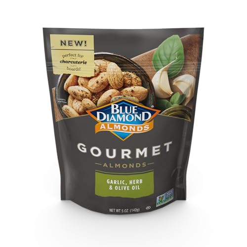 Blue Diamond almonds on a brunch plate with herbs and cheese