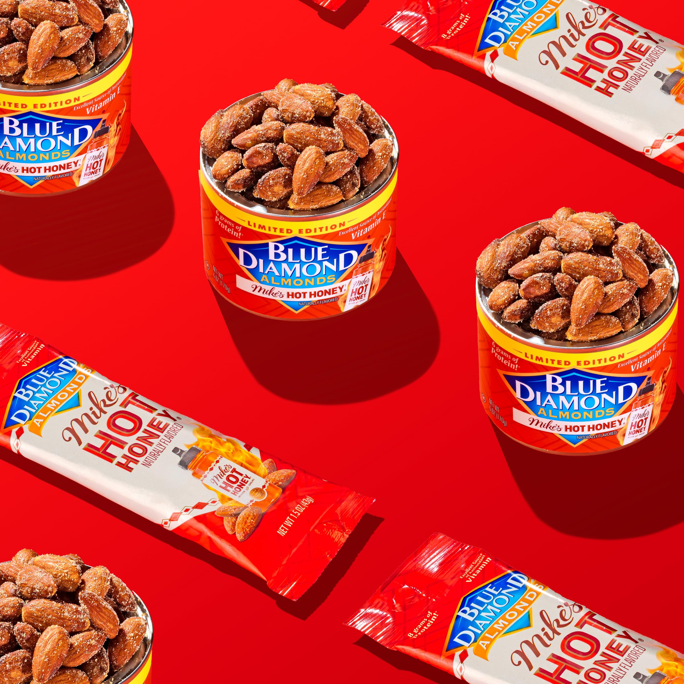 On-the-go snack pack—Blue Diamond almonds fit desk drawers and travel bags.
