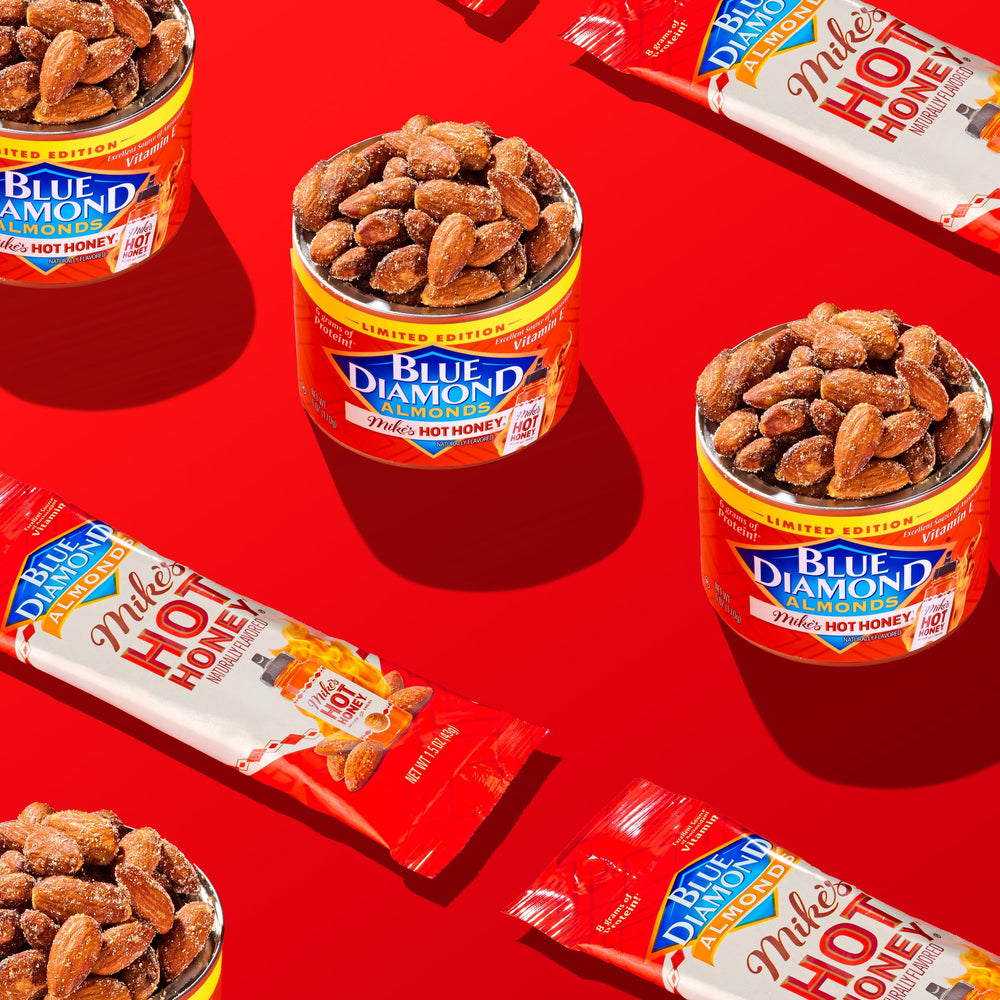 On-the-go snack pack—Blue Diamond almonds fit desk drawers and travel bags.