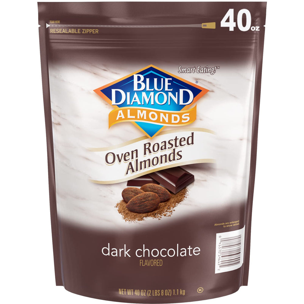 Blue Diamond Almonds oven-roasted-dark-chocolate-snack delivers rich flavor in every bite