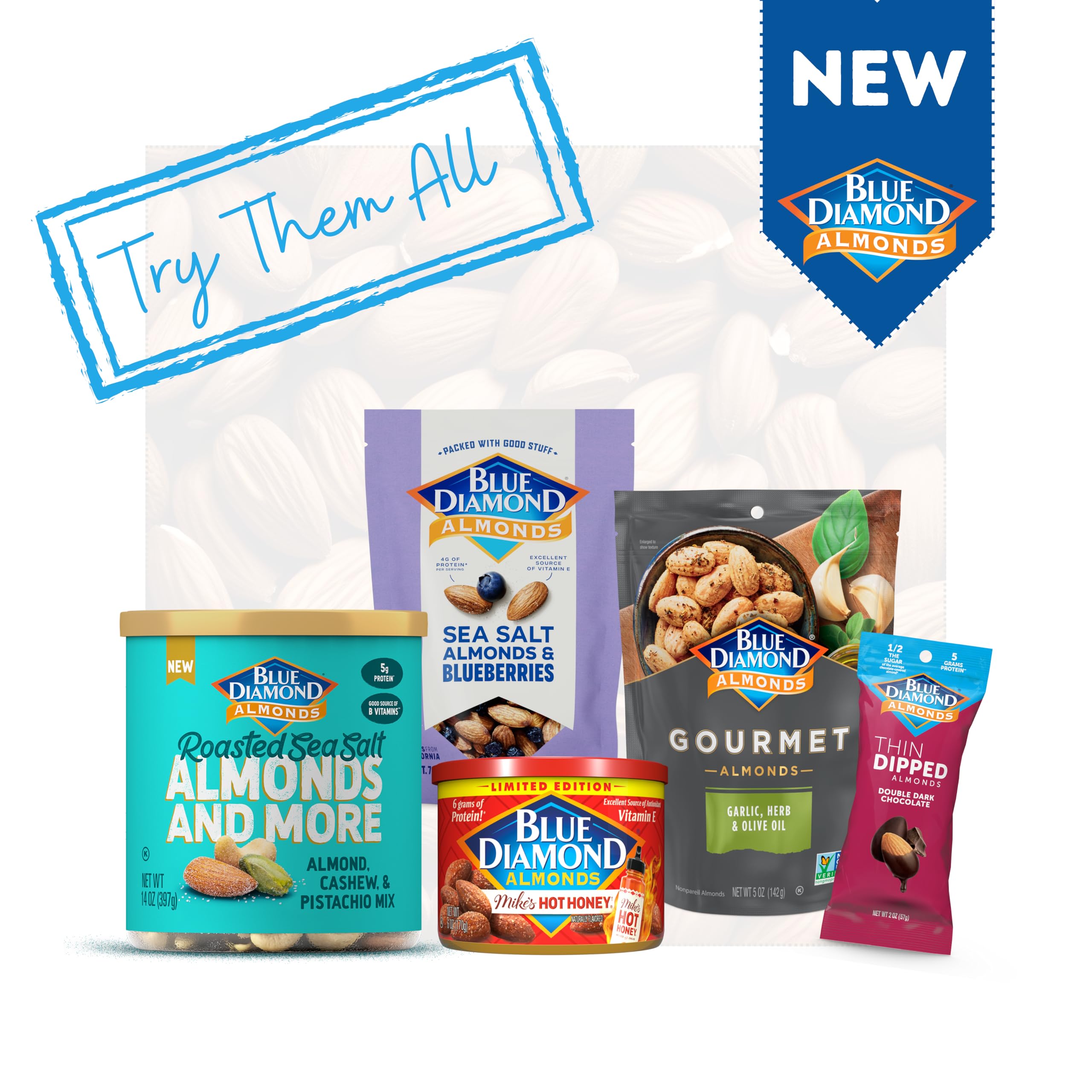 Blue Diamond on-the-go snack packs for school lunches or office breaks