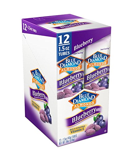 Blue Diamond Blueberry Almonds in hand, portion-sized snack for kids.