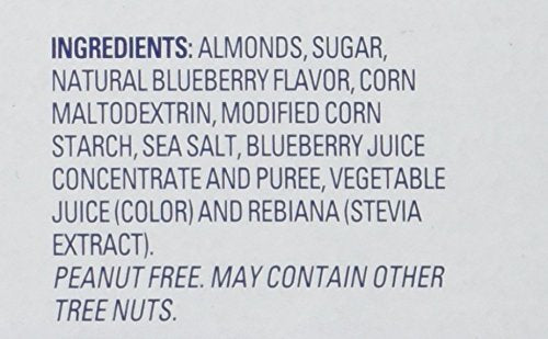 Blue Diamond Blueberry Almonds single-serve pouch in hand, ideal travel snack.