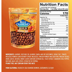 Blue Diamond Bold Habanero BBQ almonds coating closeup for bold flavor.
