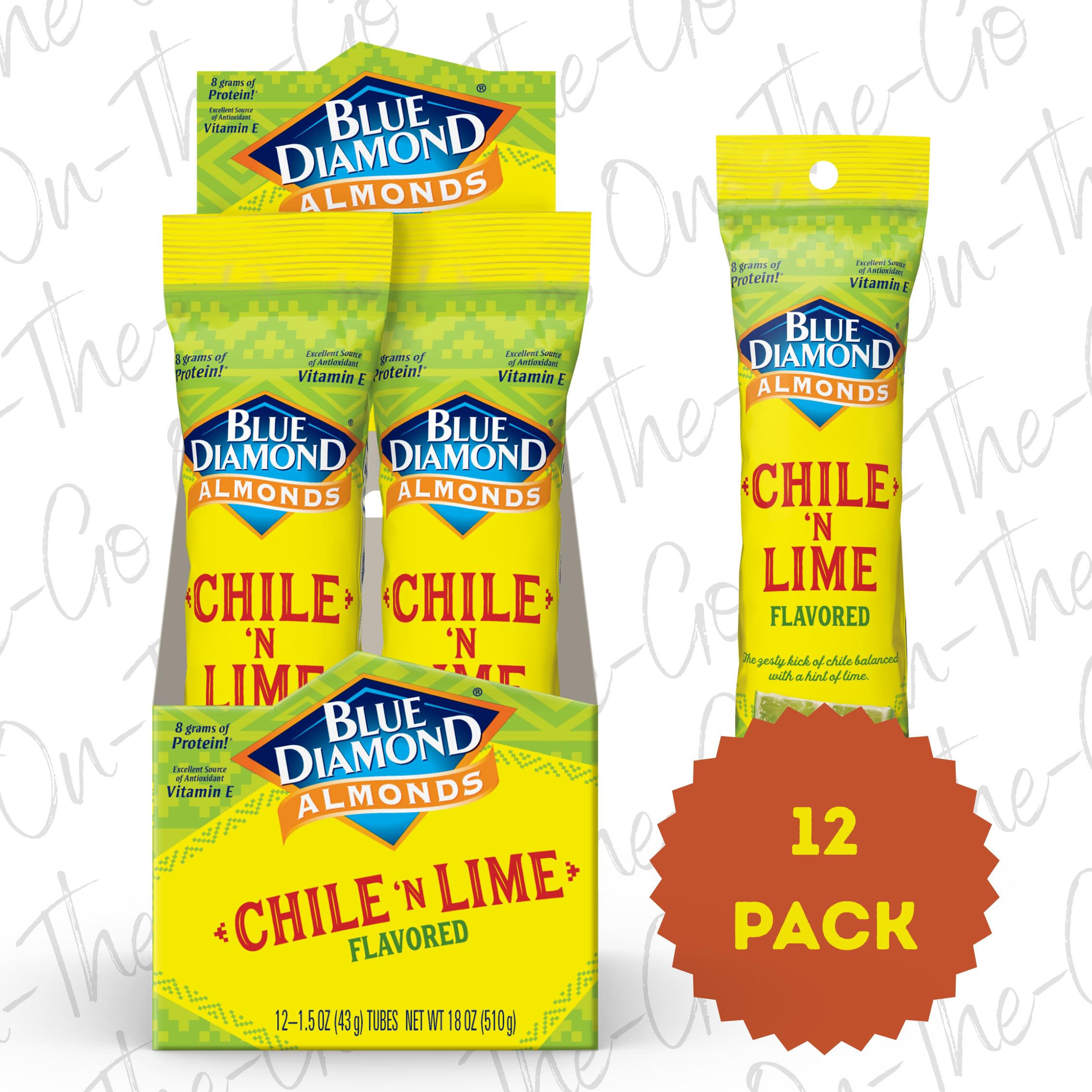 Chili lime almonds poured into a bowl for quick snacking