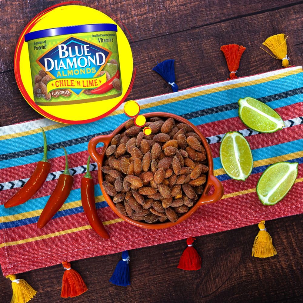 Blue Diamond Chile n' Lime packaging version highlighting gluten-free ingredients.