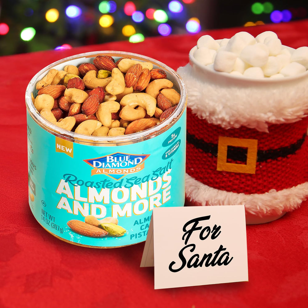 Blue Diamond deluxe mix during a hike, energy-boosting outdoor snack.
