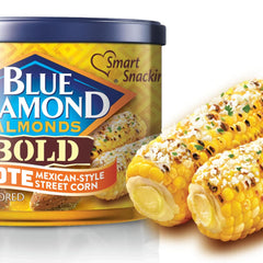 Blue Diamond Elote almonds in a bowl show ready-to-snack appeal and fiber.
