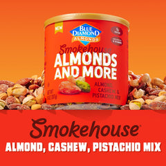 Blue Diamond Smokehouse mix bowl closeup, savory crunch for sharing and gatherings.