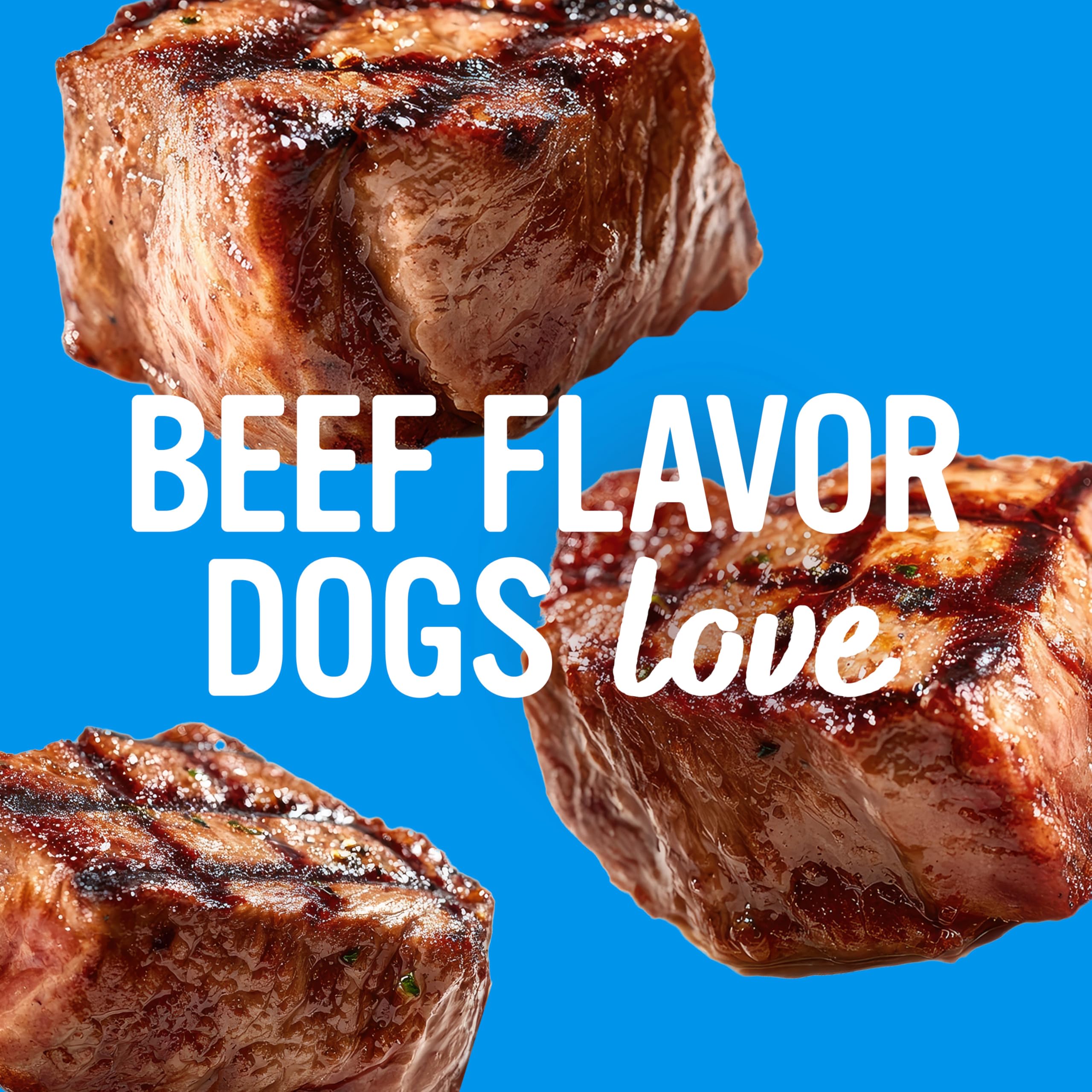 Blue Dog Bakery all natural ingredients with USA beef and potato for taste.