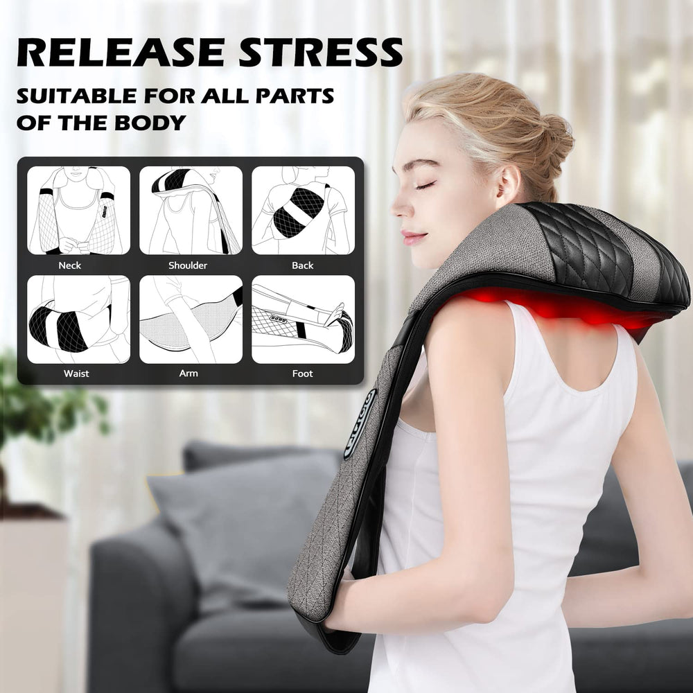 Blue Elf neck-shoulder massager with heat for soothing stiffness and comfort.