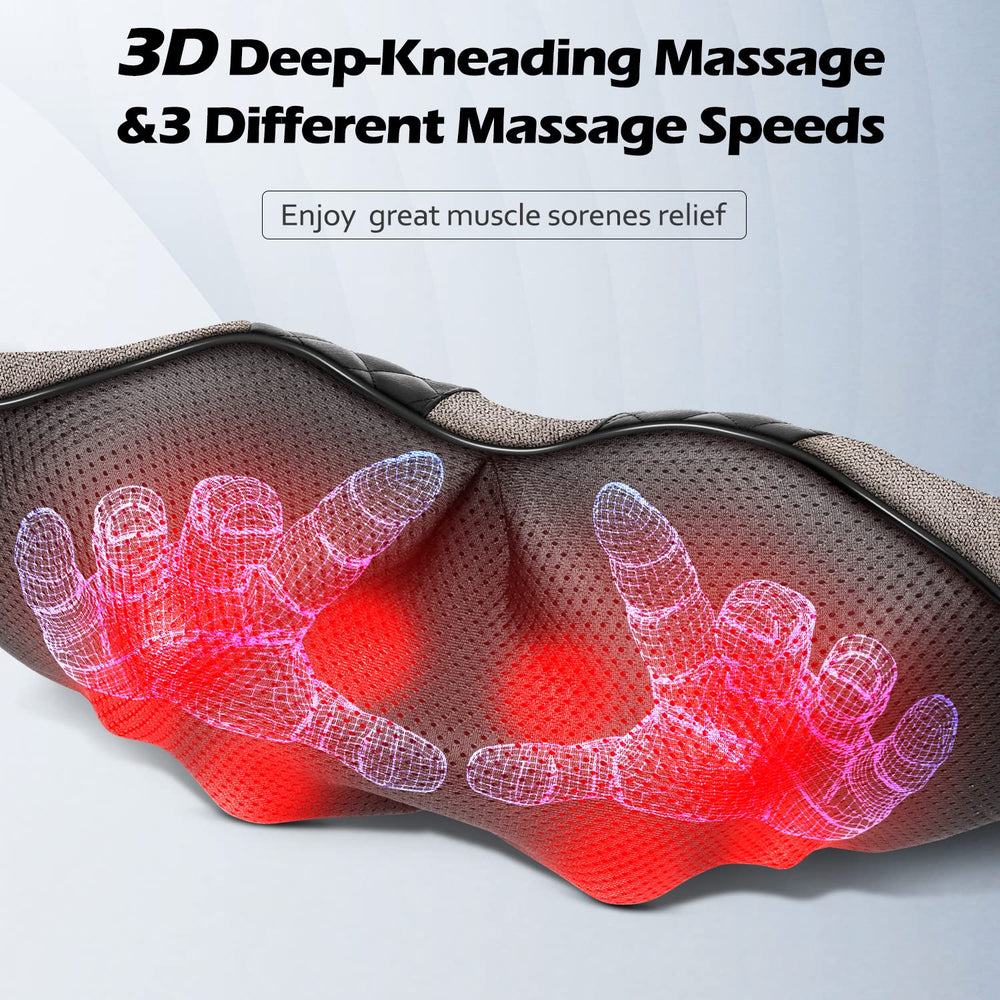 Blue Elf portable massage pillow for office or car use.