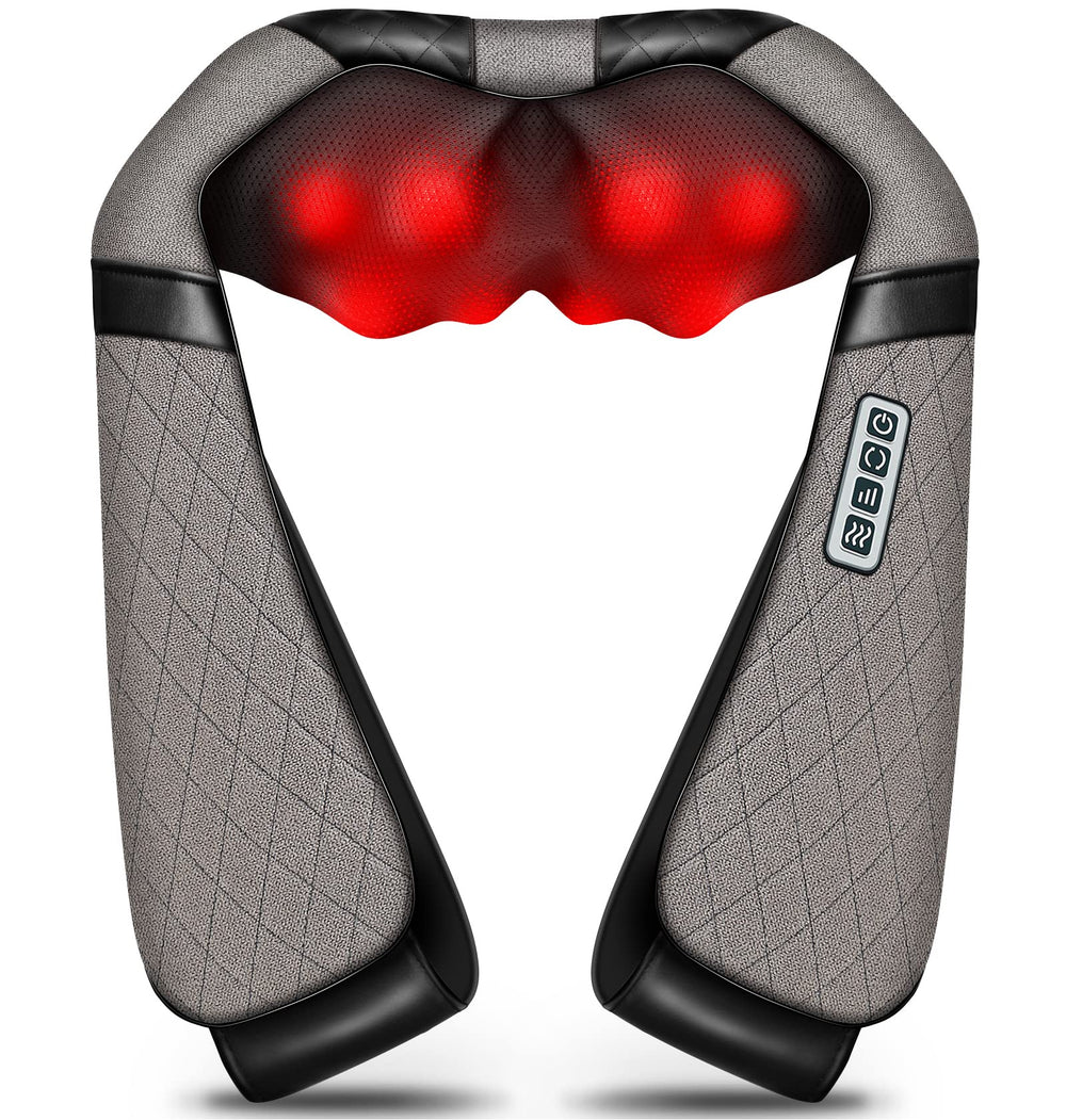 Blue Elf Shiatsu massage pillow with 3D kneading for deep relaxation and relief.