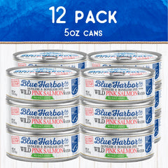 Blue Harbor Alaska Wild Pink Salmon, hand-packed can with clean, fresh taste